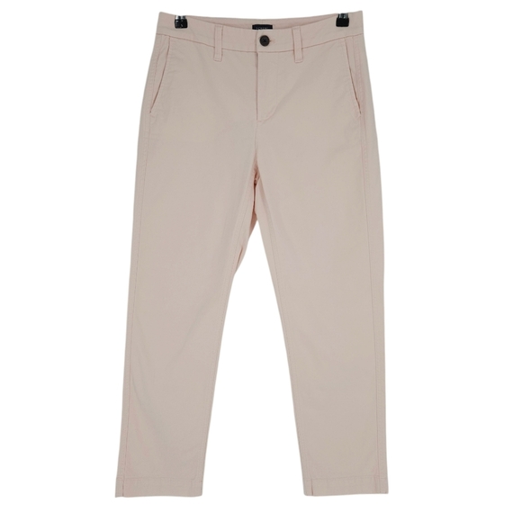 J.CREW Girlfriend Chino Pants Light Pale Pink Mid Rise Straight Leg Pant 2 - Picture 1 of 6